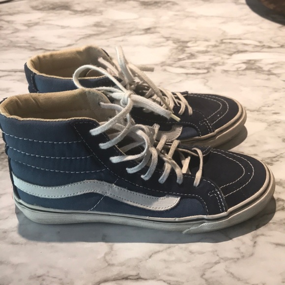 VANS SK8-HI SLIM NAVY SKATEBOARD SHOE - Picture 2 of 3